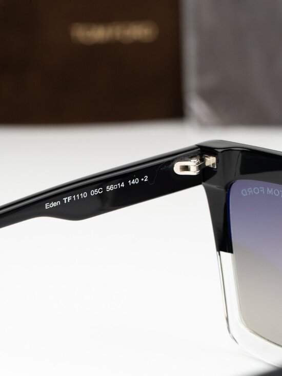 Tom Ford EDEN Women Sunglasses Black Grey Mirror Square FT1110 05C NEW AUTHENTIC main image 7